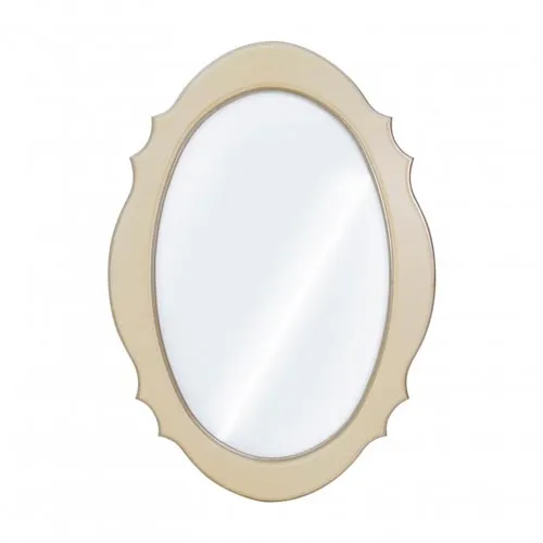 Classic oval wood mirror in antique white