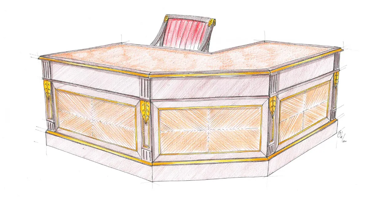 handmade design for the construction of a bespoke desk